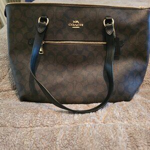 Coach handbag two tone brown